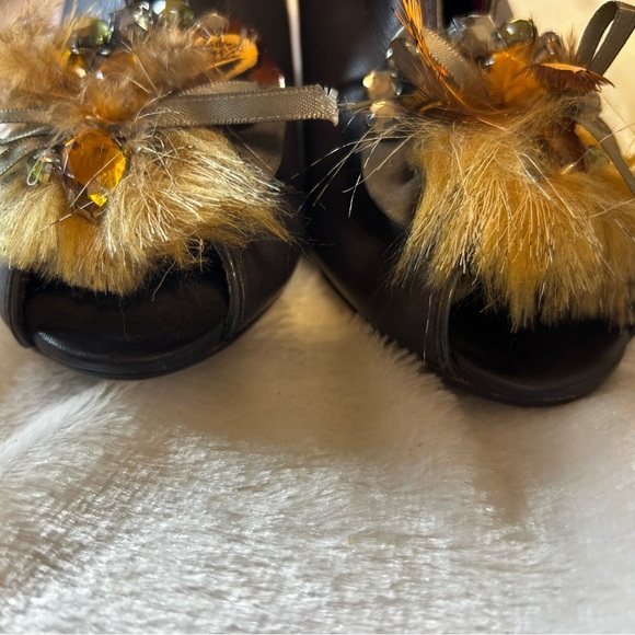 Poetic License 6 1/2 M Flux Leather Heel Bootie,Gray 3.5" Rhinestone Peep Toe - Picture 15 of 16